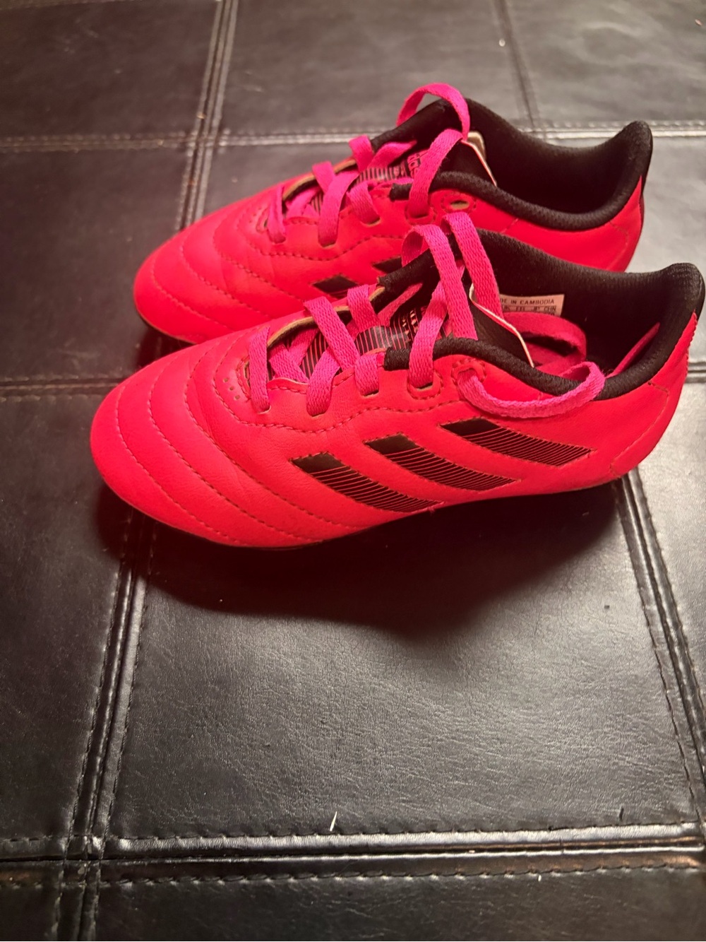 adidas Kids Soccer Cleats - Hot Pink and Black